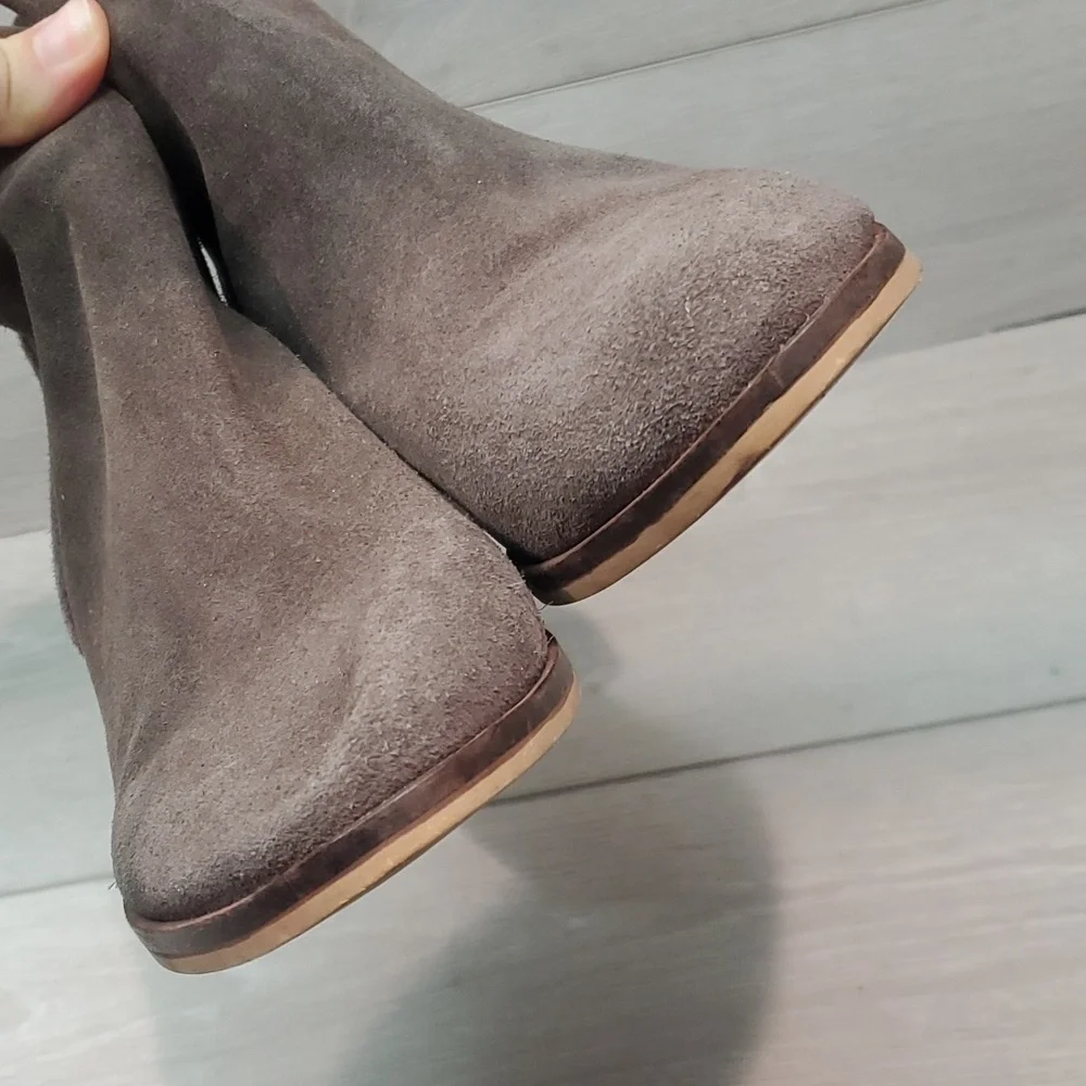 Steve Madden Women Leather Legally Ankle Suede Heels boots shoes sz 8.5M